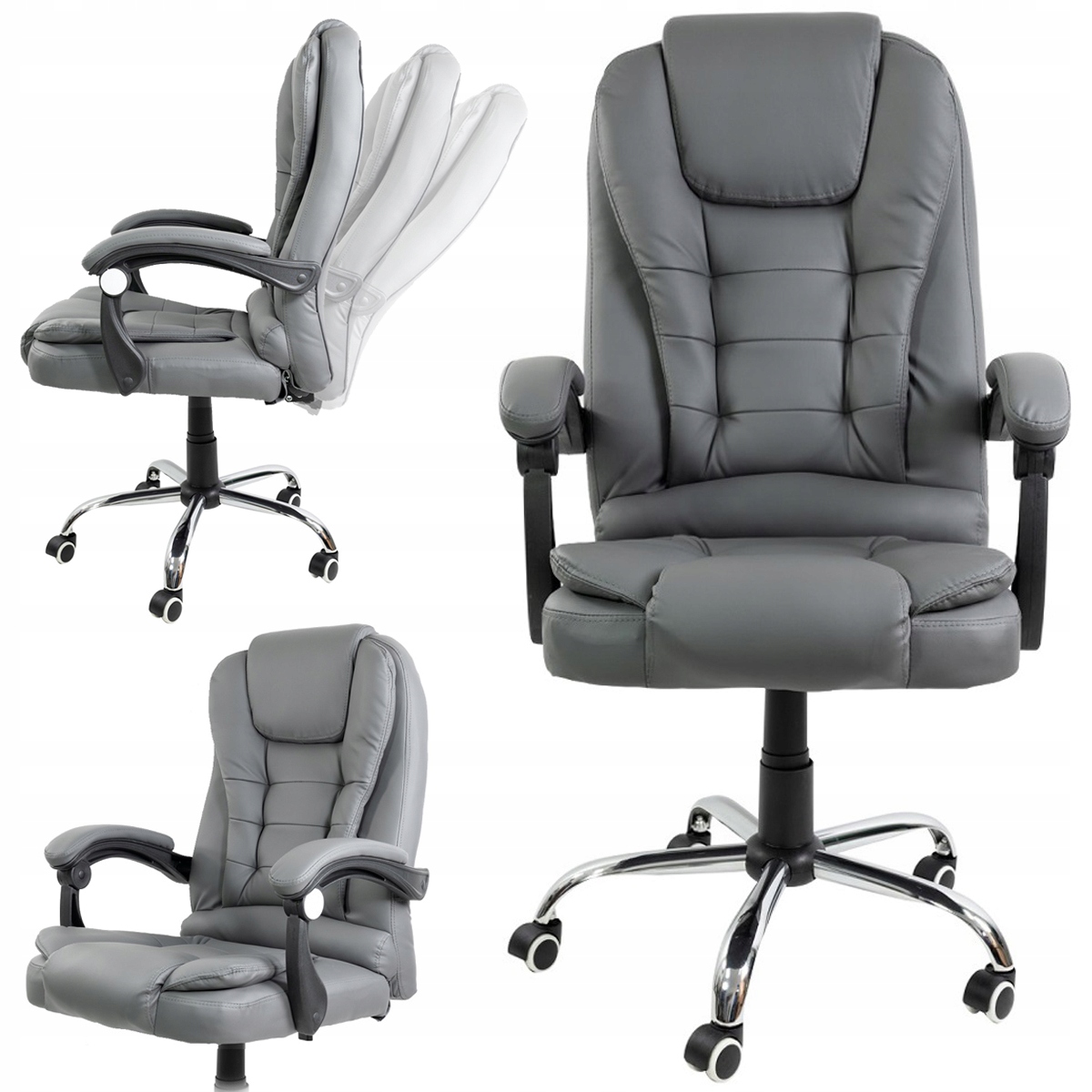 Kancelárska Otočná Stolička, Kancelárska Stolička, Nastaviteľná, Šedá