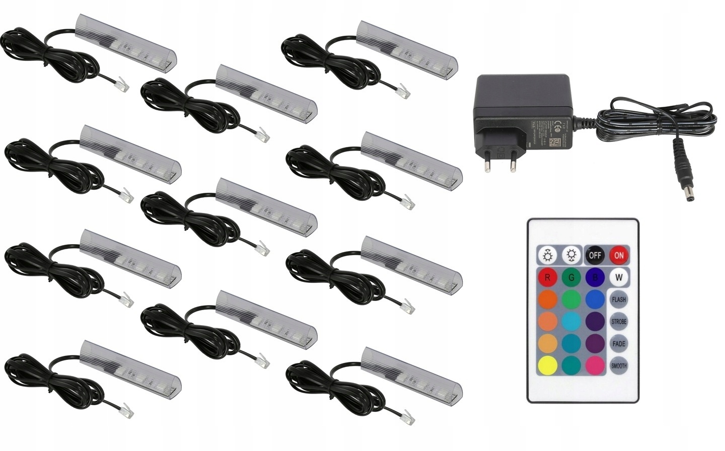 11 x Rgb Led klipy pro polic skla, klip Komplet