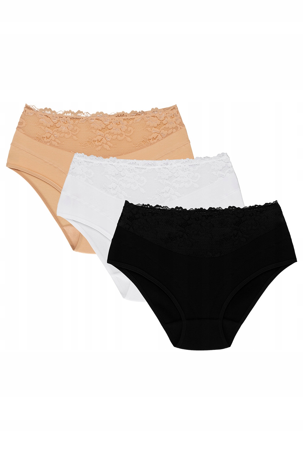 Wol-Bar Eco-Hi 3-balení béžová-bílá-černá Kalhotky L