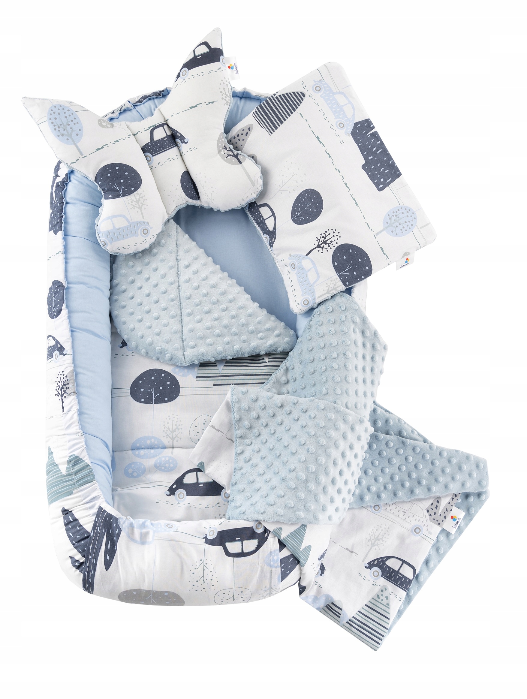 KOKON NIEMOWLĘCY GNIAZDO KOJEC BAWEŁNA MINKY ZESTAW 5 ELEMENTOWY DUŻY XXL