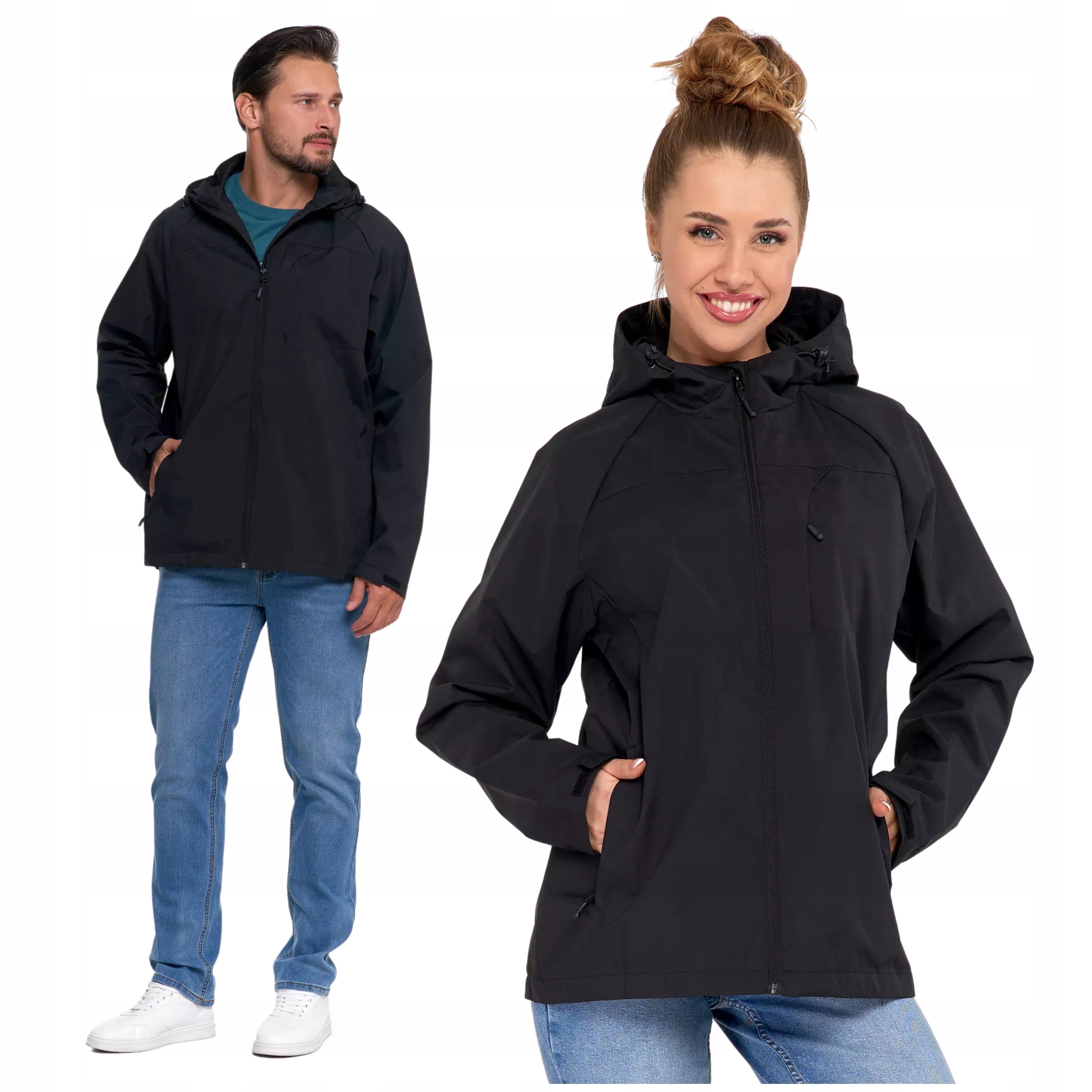 Unisex přechodová bunda proti dešti Kapuce Pohodlná Módní Moraj XXL