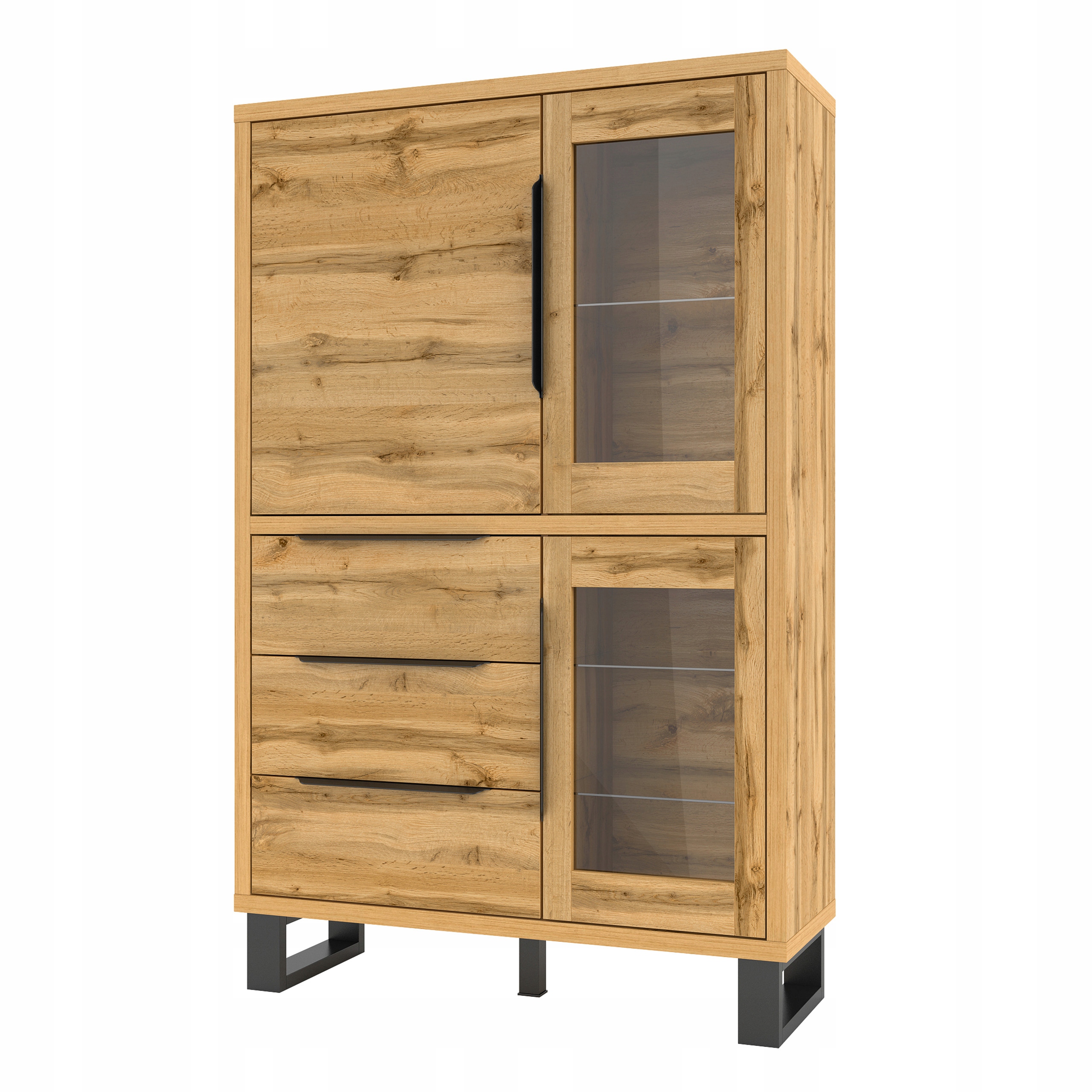 Vitrína Halenza 190 x 120 cm Stojící Dub Wotan
