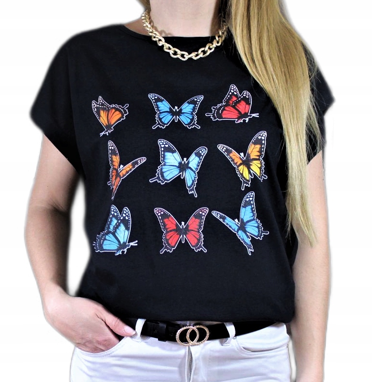 BLUZKA KOSZULKA T-SHIRT NADRUK DUŻO WZORÓW 2XL 44