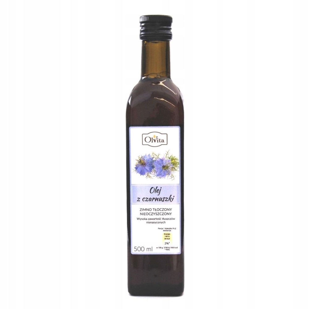 Olej z czarnuszki nierafinowany Ol'Vita Tłoczony na zimno 500 ml