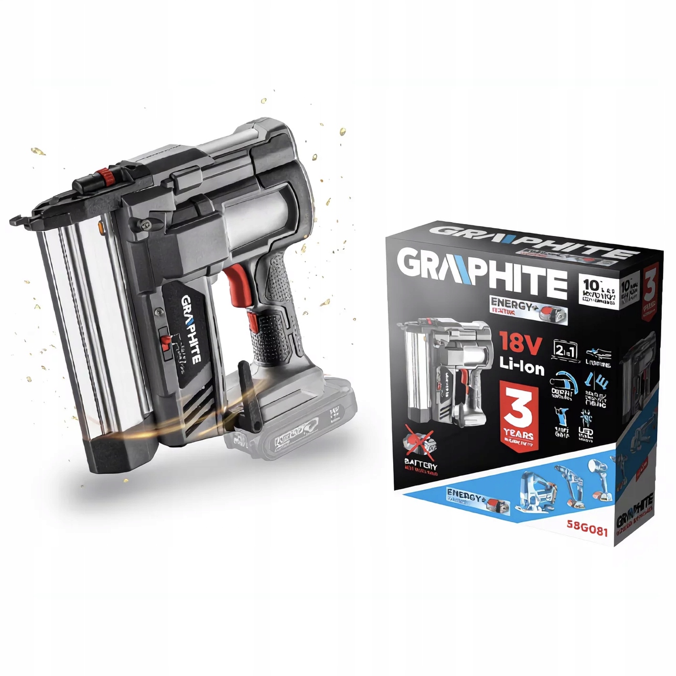 Graphite Akumulátorová Sešívačka 2V1 Energy+ 18V Bez Akumulátoru 58G081