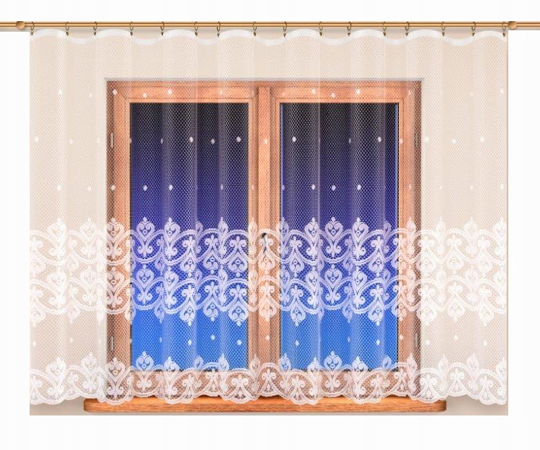 

Mg Firana żakard 4563 Biała 300X180 gotowa z taśmą