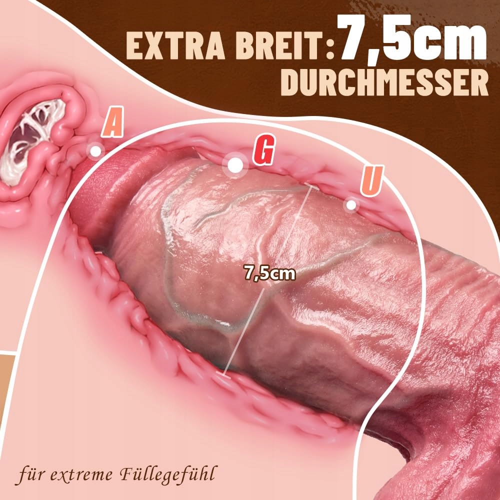 XXL Ogromny Realistyczny Dildo z Przyssawką dla Kobiet i Mężczyzn 25x6.5cm — miniatura 2