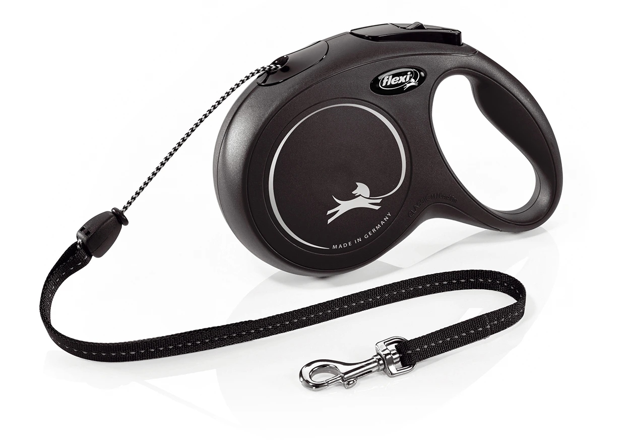 Levně Flexi New Classic M šňůra 8 m/20 kg černá