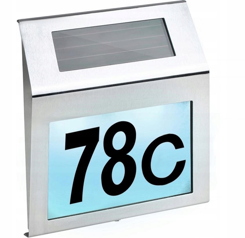 Solarny Numer Domu LED Podświetlany nr Podświetlana Lampa Solarna na Dom Informacje o bezpieczeństwie CE WEEE