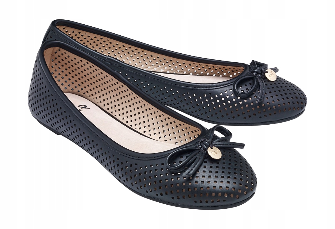 

Buty Baleriny Damskie lekkie kokarda Czarne *36 U1