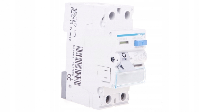 Wyłącznik różnicowoprądowy CEC240J 1P+N 40A 100mA 6kA Ac Hager