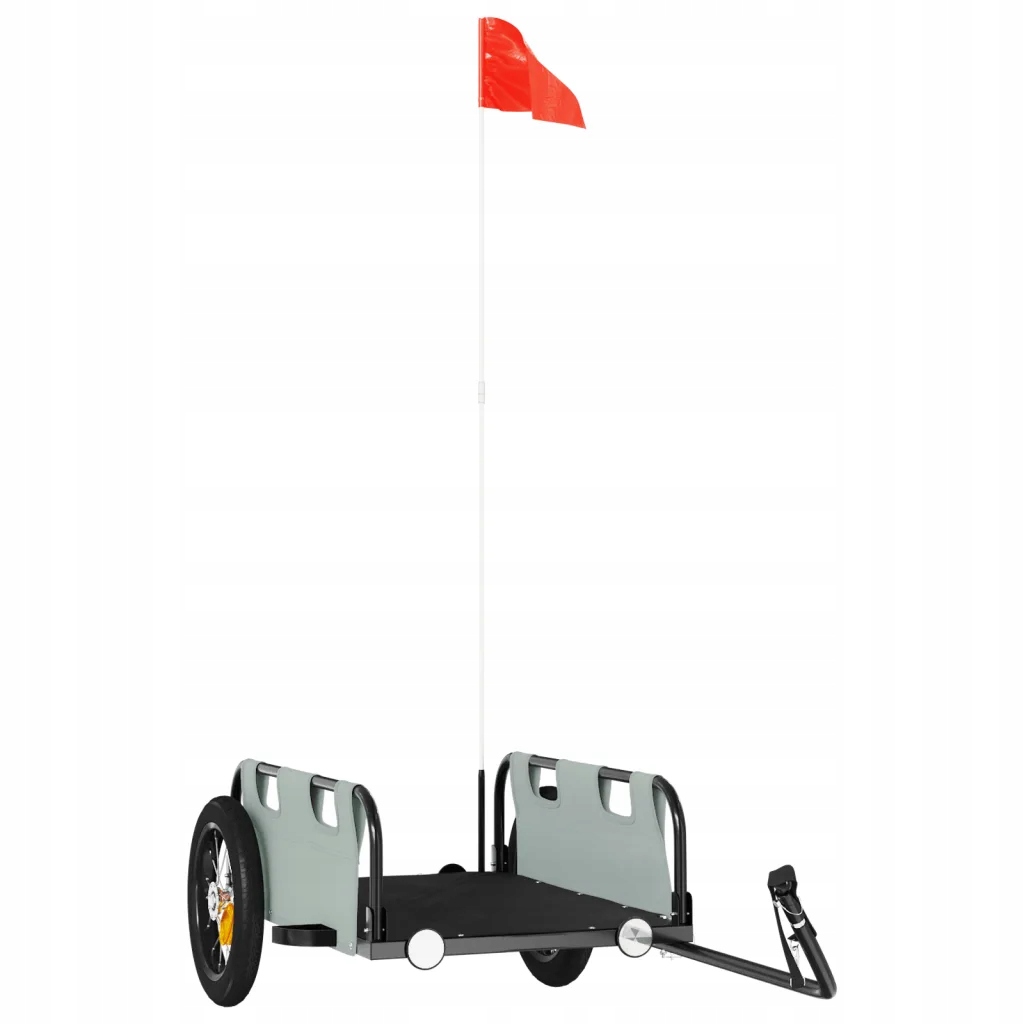 Přívěs na kolo 122x53x33 cm šedý, tkanina Oxford, železo lakované pro