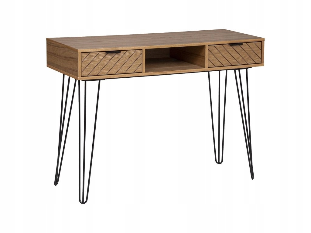 Písací stôl so zásuvkami Naomi, kovové nohy, 110 x 40 x 78,5 cm