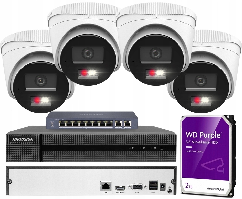 Sada pro monitorování Hikvision Hybrid Light Cctv Kit 4MPx HiLook Series