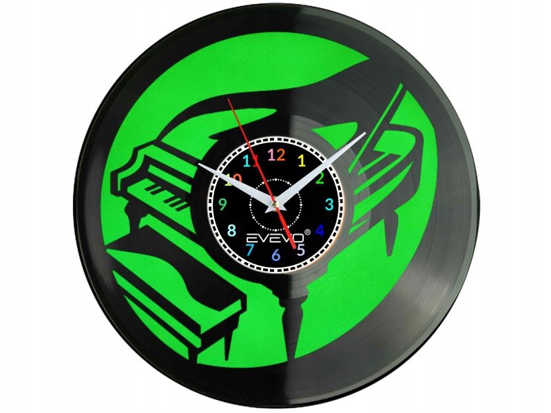 Nástěnné Hodiny Hudba Klavír Pianoforte Fluorescenční Pozadí Deska