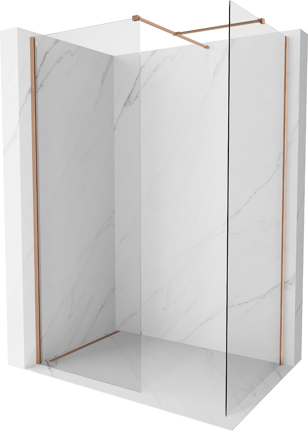 Mexen Kioto-x Ścianka Prysznicowa Walk-in 130x100 Miedź Szczotkowana