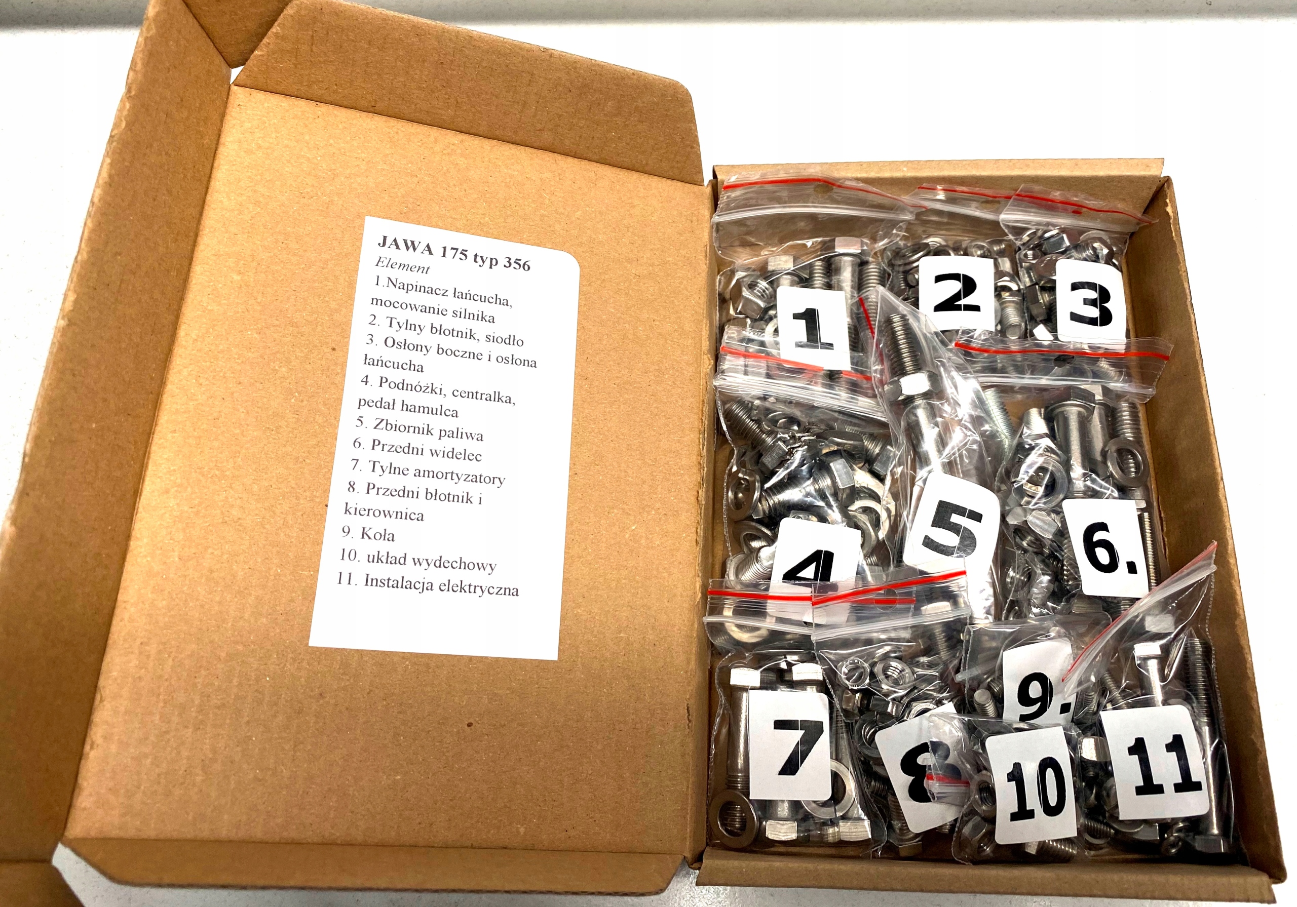 

Komplet śruby nierdzewne Jawa 175 typ 356 Smar