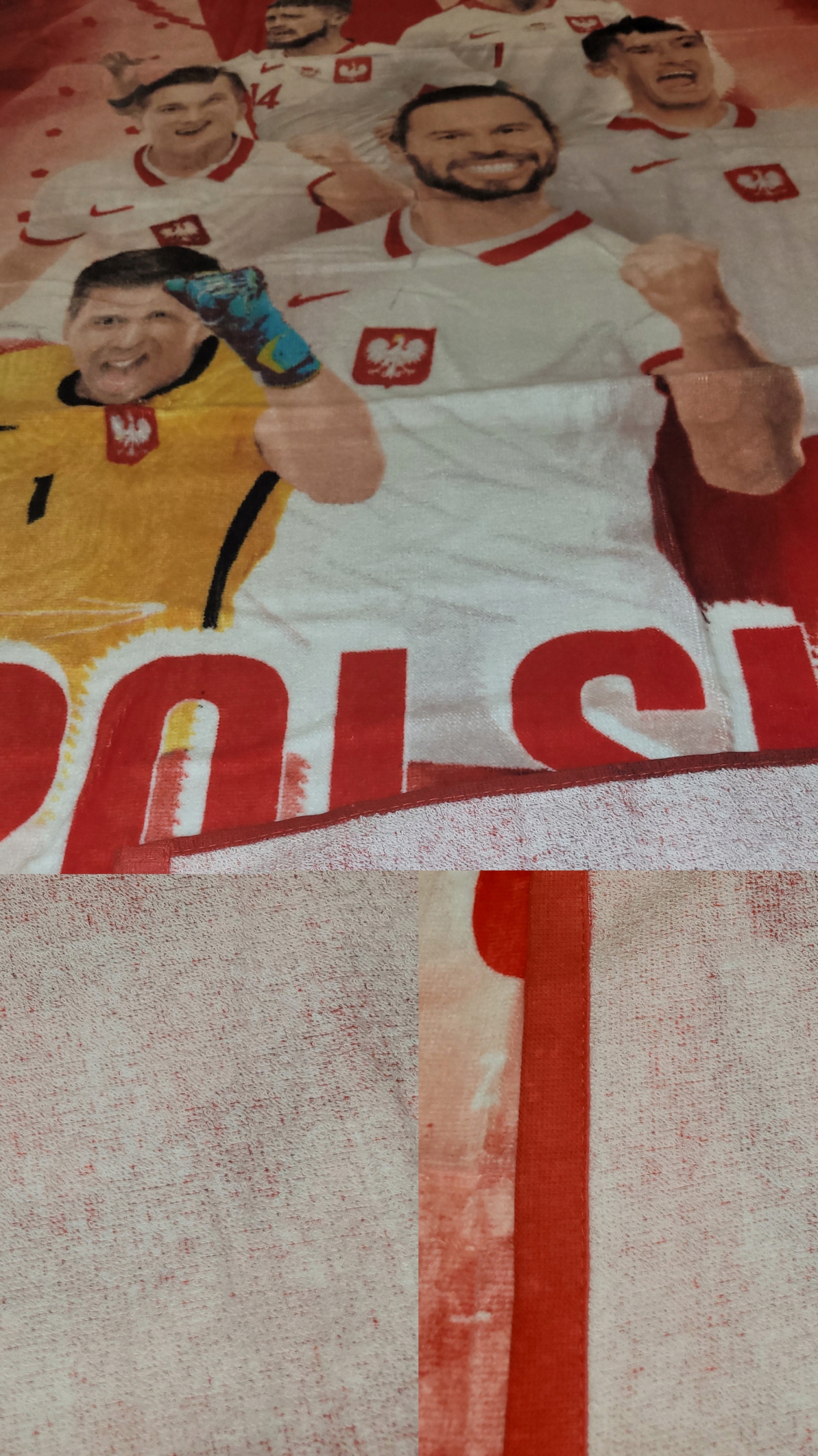 RĘCZNIK Piłka Nożna Reprezentacja Polski 70x140 cm Długość (dłuższy bok) 140 cm