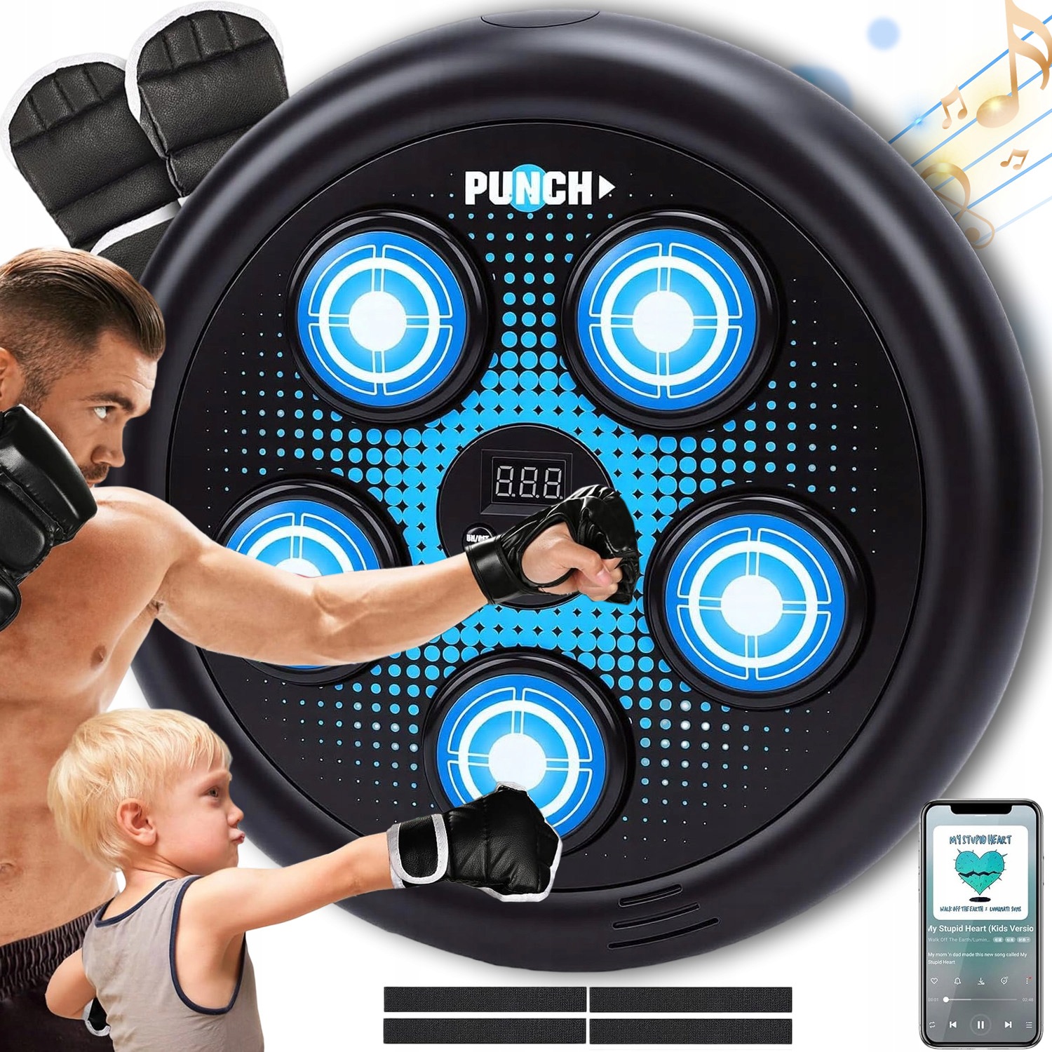 Music Boxing Machine Boxovací Trenažér S Bluetooth A Rukavicemi, Sada