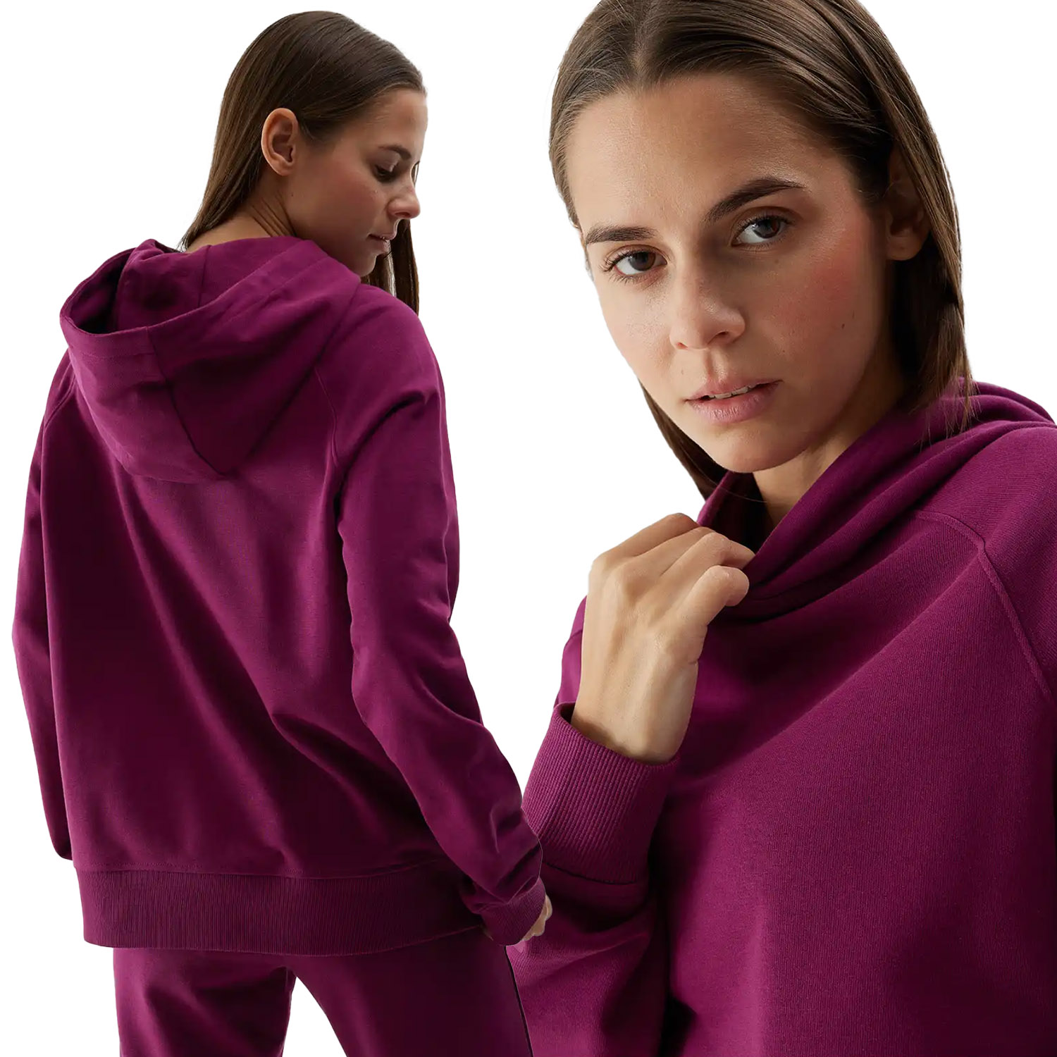 BLUZA DAMSKA 4F SPORTOWA BAWEŁNIANA Z KAPTUREM DŁUGI RĘKAW SS240955 Marka 4F