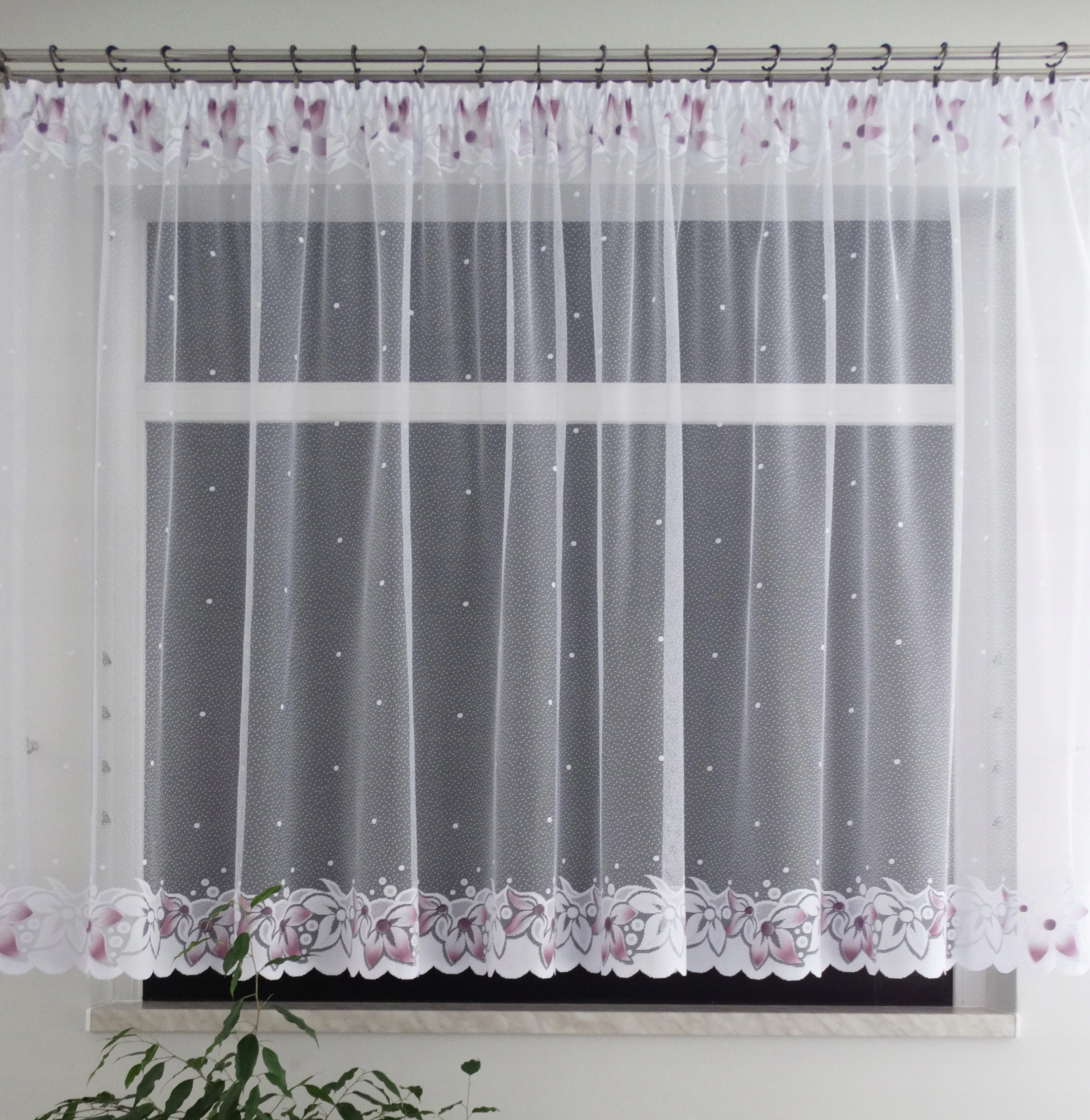 

Mg Firana Biała 4459 żakard fiolet 200X150 taśma M