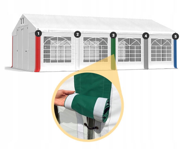Namiot Handlowy 4x18m Warsztatowy DAS 560 W Długość 18 m