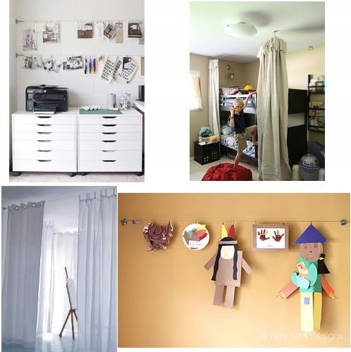 KARNISZ LINKA STALOWA DO ZASŁON OGRODOWYCH 5 M Kolor srebrny