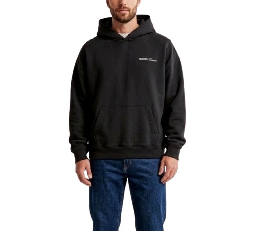 mikina s kapucí Abercrombie&Fitch M černá oversize M L klokanka