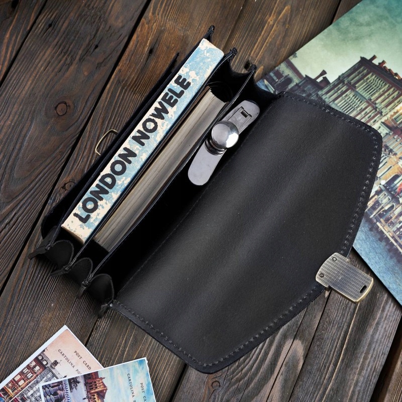 KLASYCZNA STYLOWA SKÓRZANA TOREBKA DAMSKA CZARNA Wysokość 16 cm