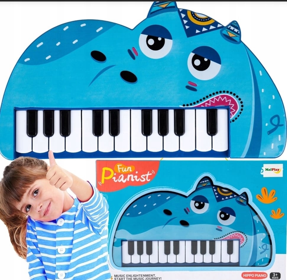 MEGA CREATIVE - ZABAWKA PIANINO MUZYCZNE HIPPO Materiał guma