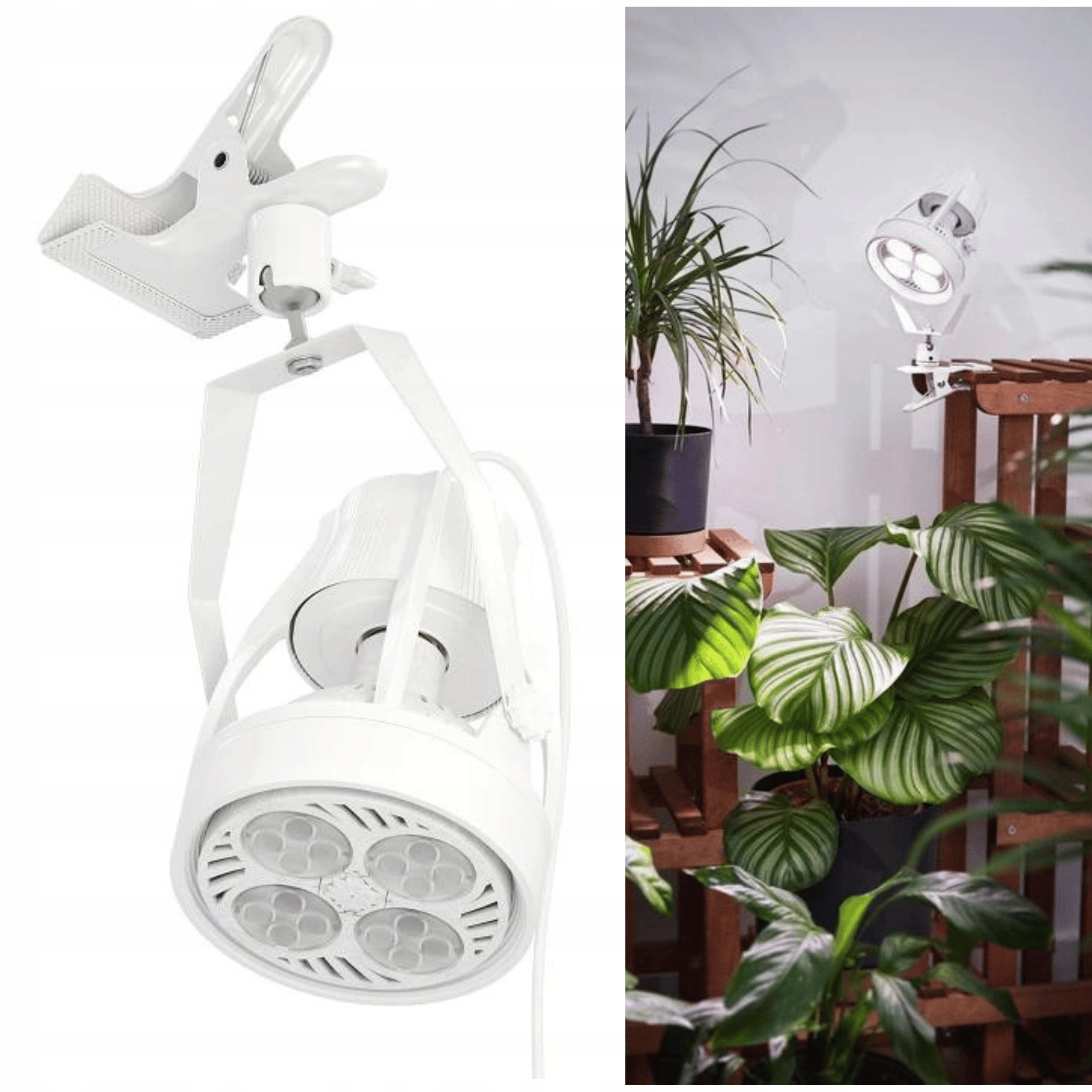 25° Led Lampa pro pěstování rostlin Verticana Clip Bílá 35W bílé světlo