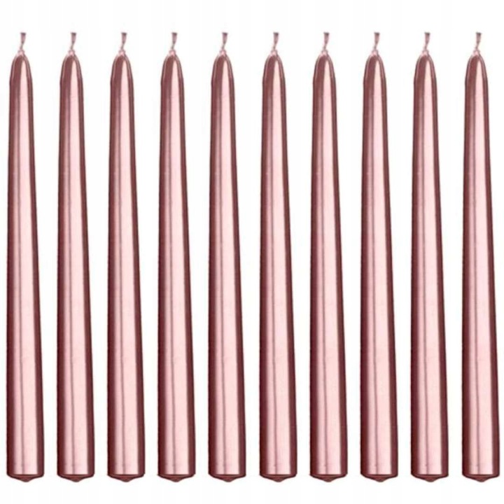 

Świece Świeczki Metaliczne Różowe Złoto 24cm 10szt