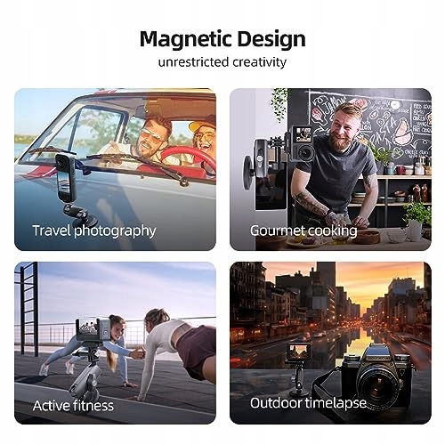 TELESIN Magnetyczny Uchwyt Do GoPro DJI Osmo Insta360 Akcesoria Kamera — miniatura 6