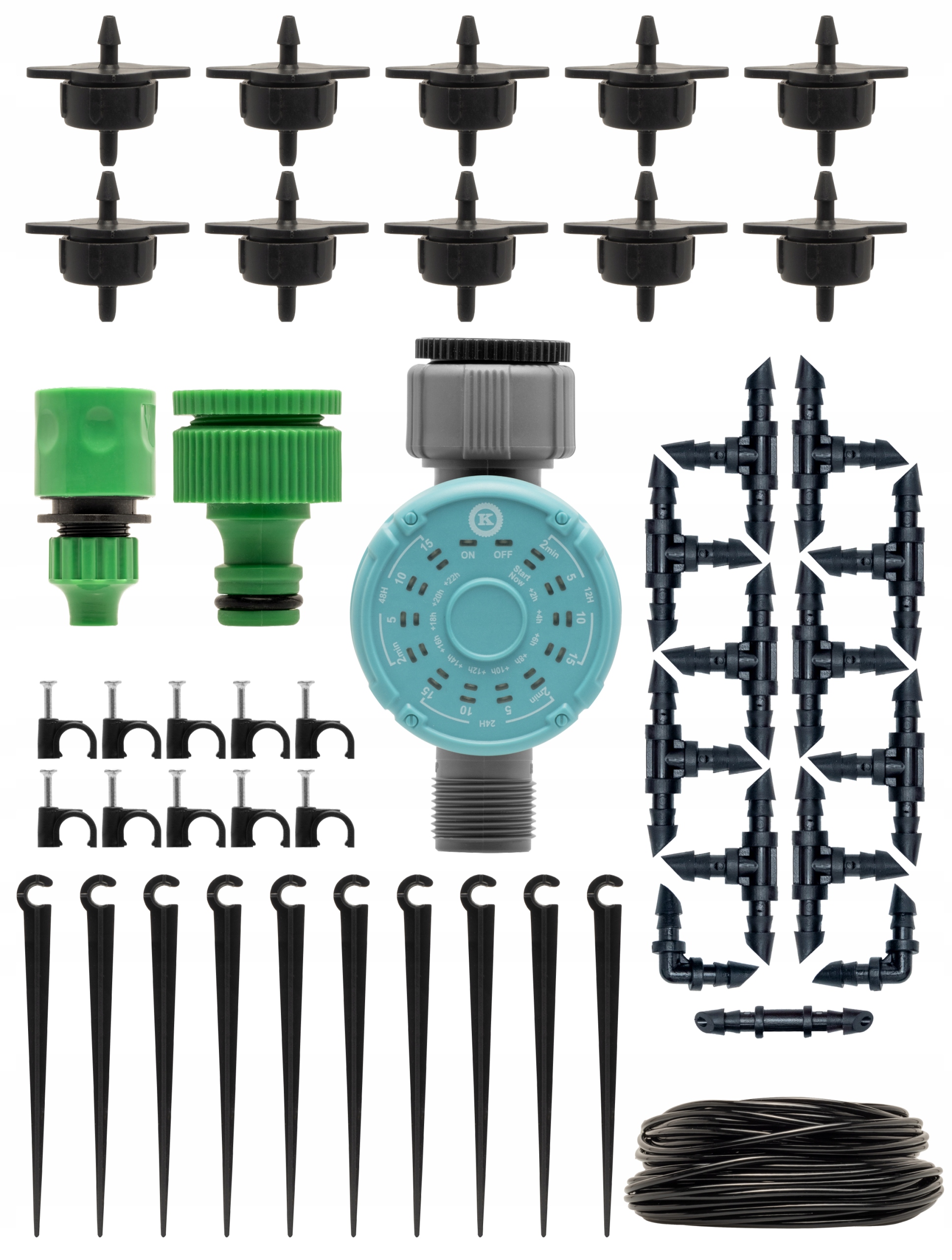 Zestaw do nawadniania 15m Cyfrowy Zegar System nawadniający do ogrodu