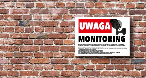 TABLICZKA PCV UWAGA MONITORING RODO Mała 25x15cm Kod producenta tabliczka