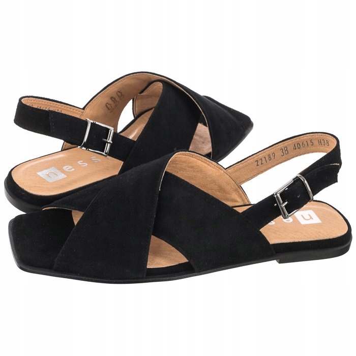 

Buty Damskie Sandały Skórzane Nessi Czarne 22189