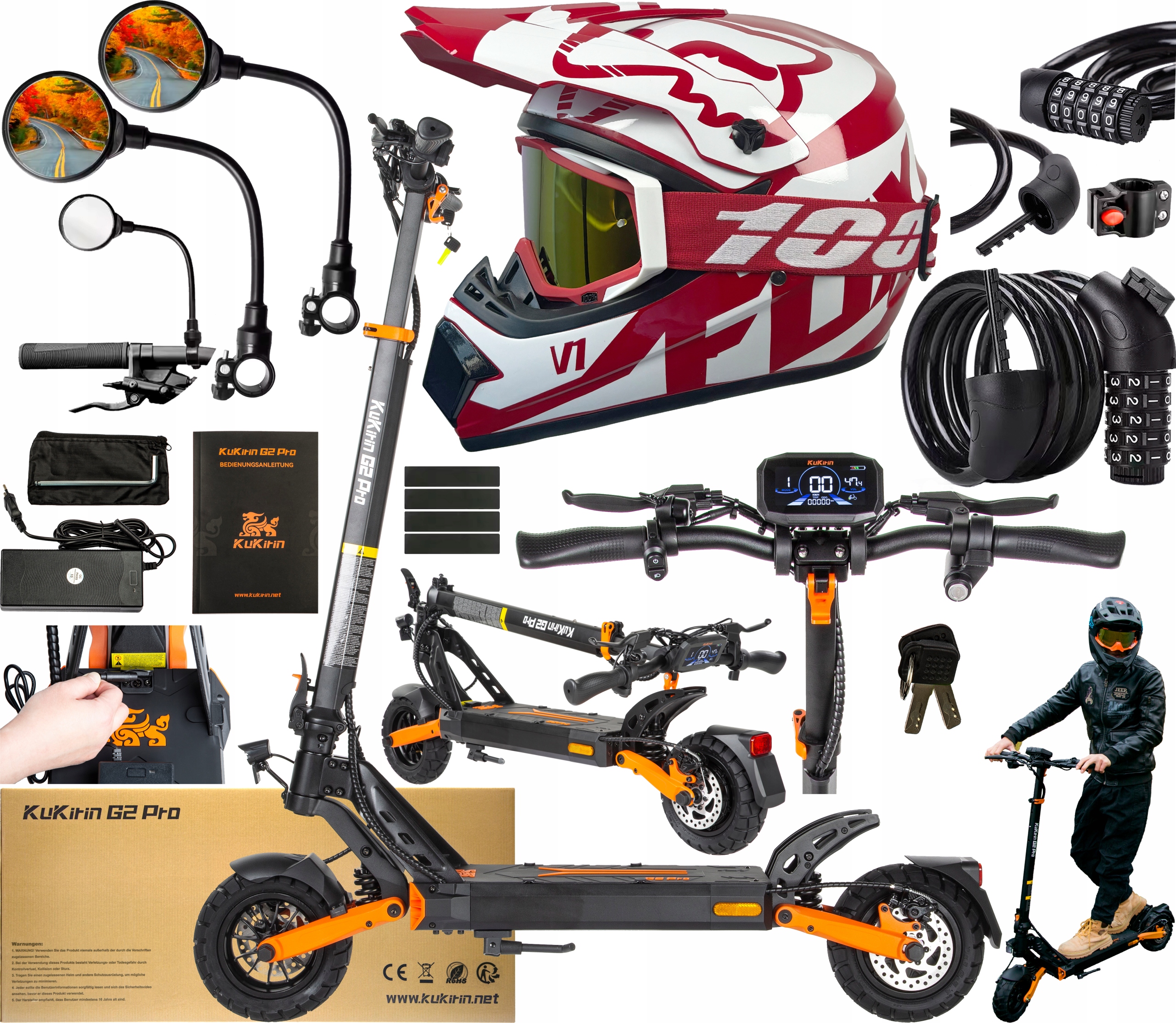 Elektrické koloběžky KuKirin G2 Pro-ABE 20KM/H 48V 15.6Ah 65KM 9" +Dárek