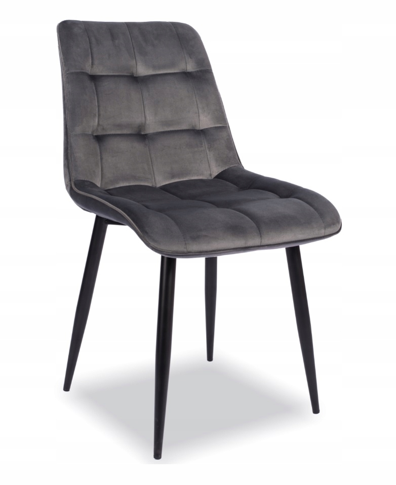 Prešívaná velúrová stolička Chic Velvet Signal, šedá glamour, obývacia izba