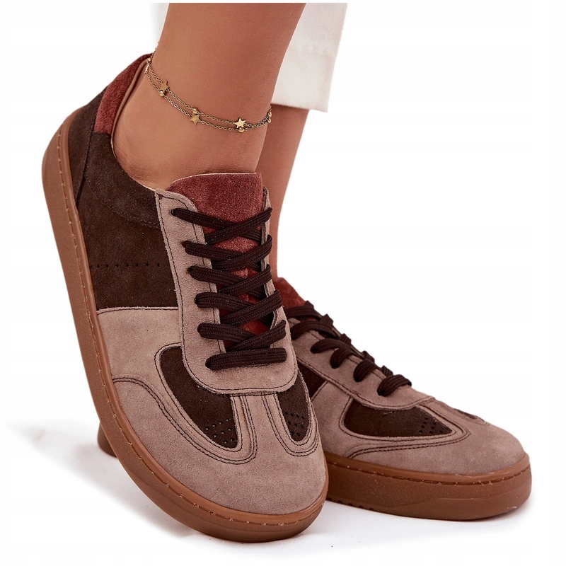 Dámské Tenisky Barefoot Semišové Boty Zazoo N1277 Hnědé 40