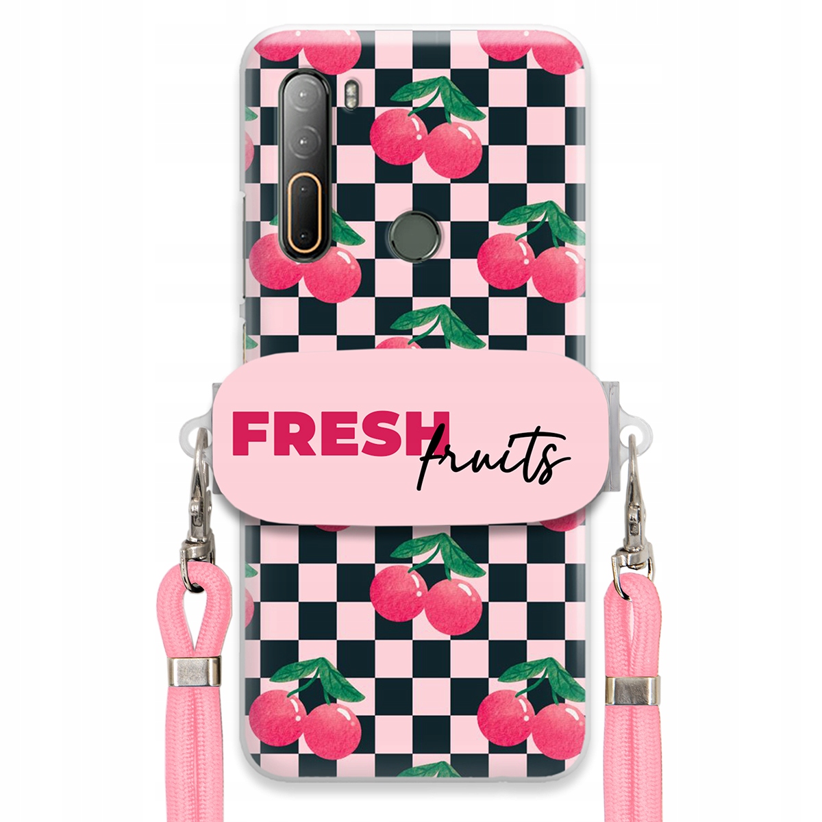 Puzdro pre Htc Desire U20 5G Crossbody vodítko držiak šachovnice Fresh Fruits