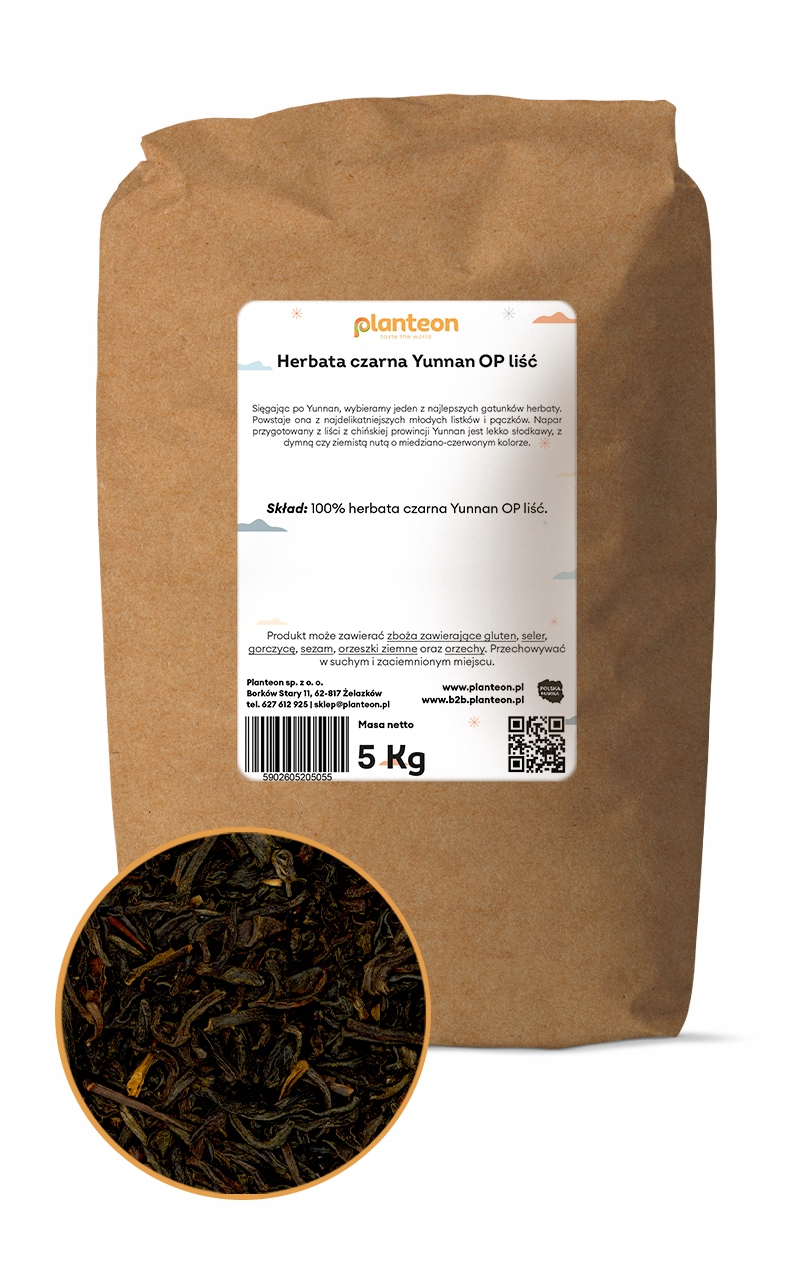 Čaj černý Yunnan Op list 5 kg přírodní bez chemie, vysoká kvalita
