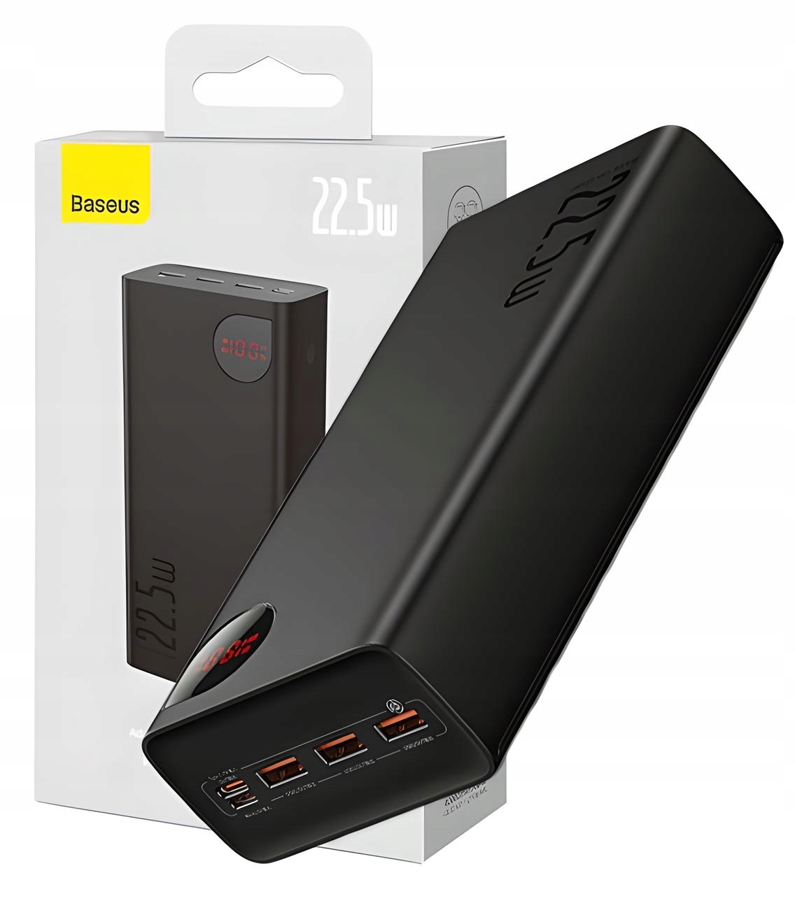 Powerbanka Baseus Adaman 40000 mAh 22,5W výkonná, rýchla s displejom, čierna