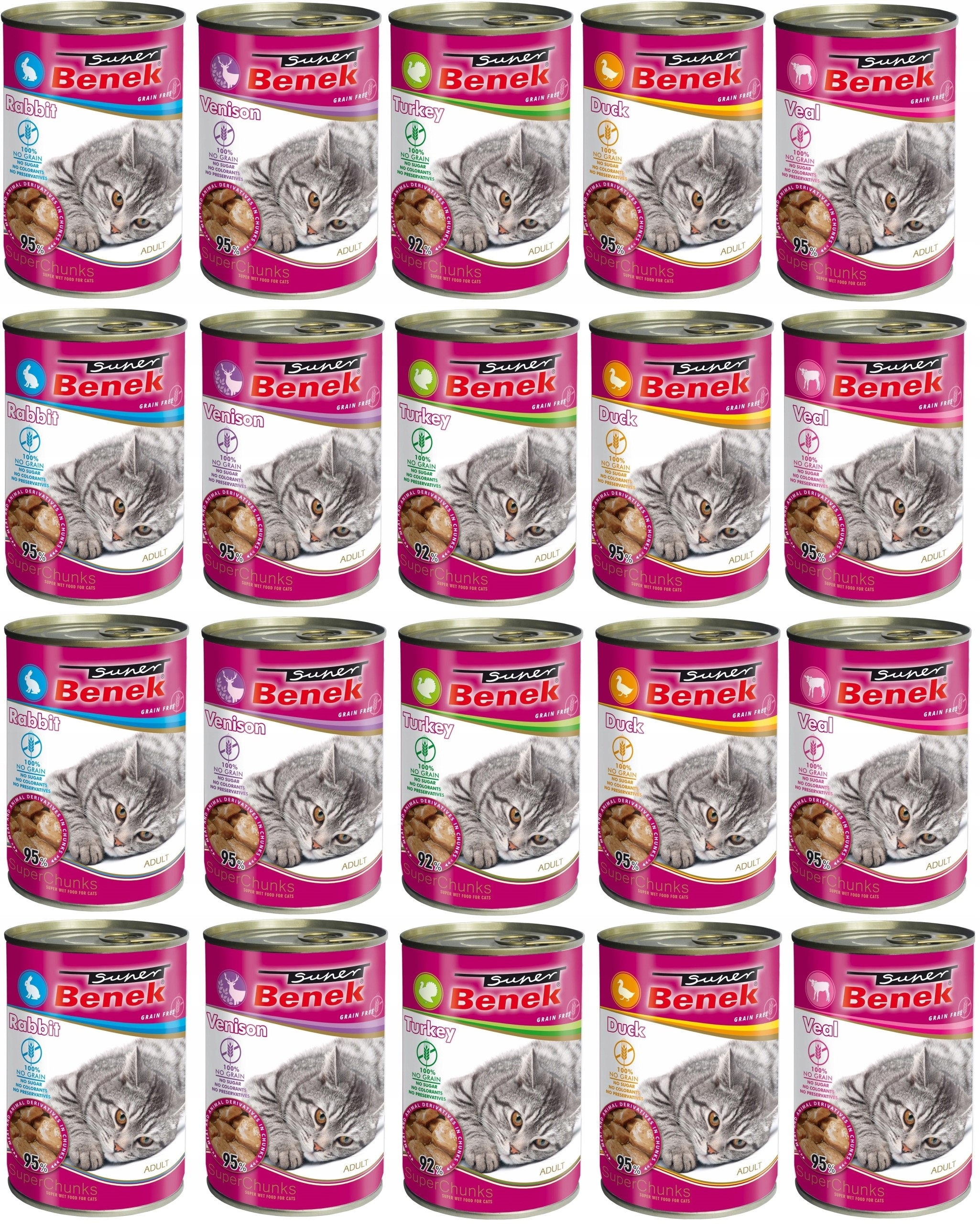 Benek Karma dla kota 20x415g puszka Chunks mix smaków