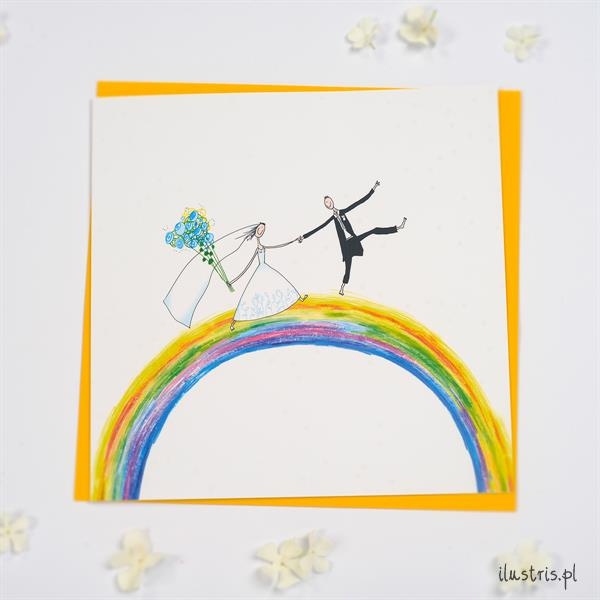 Kartka Ślub ILUSTRIS – tęcza