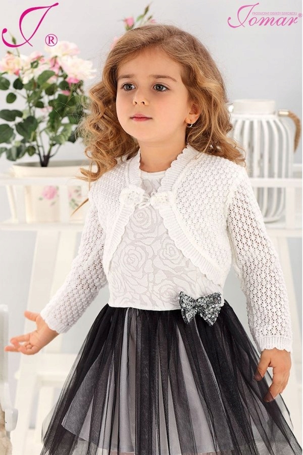 152 Bolerko ażórowe dziurkowane białe Jomar Rękaw długi rękaw