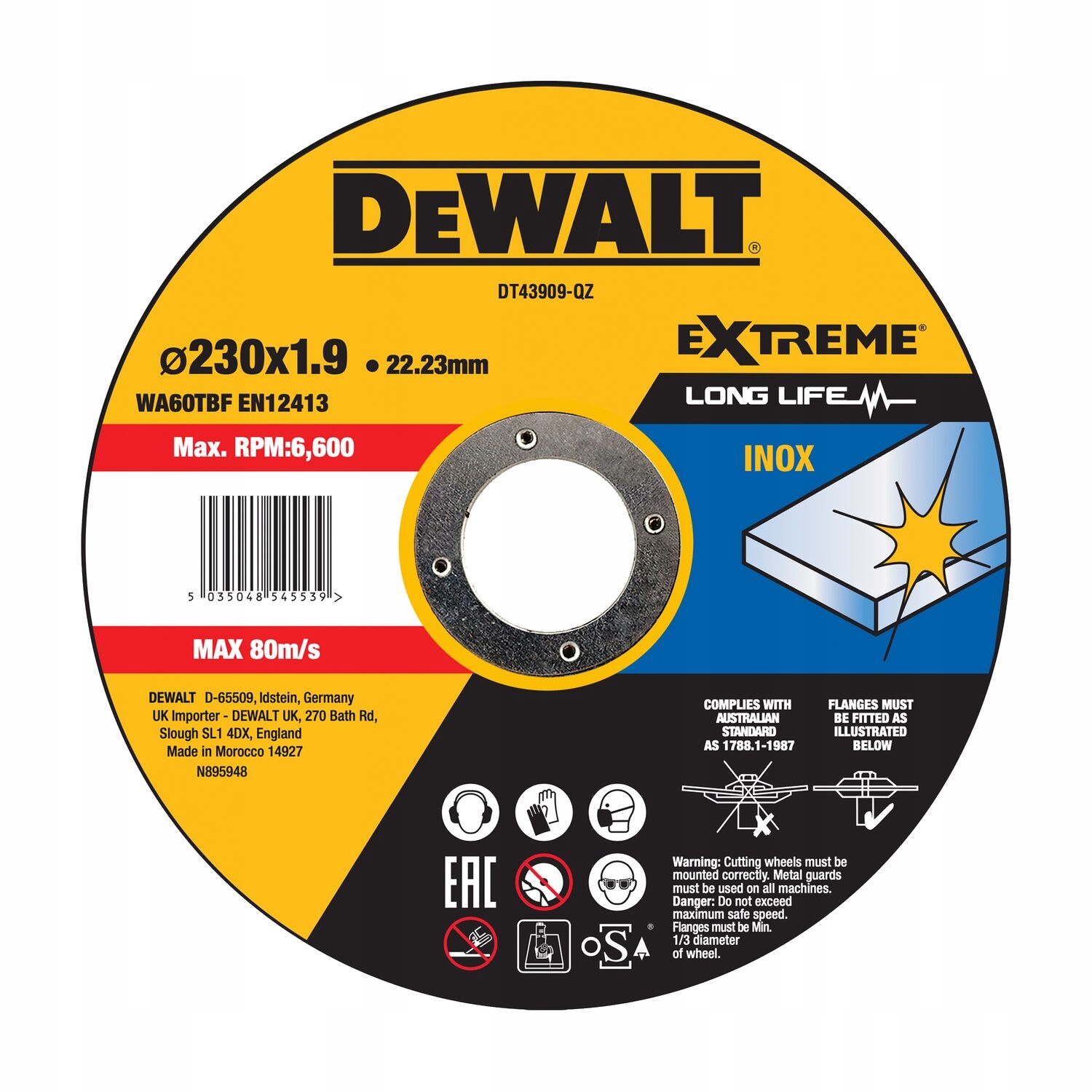 

Dewalt Tarcza Do Cięcia Metalu 230x1,9mm DT43909