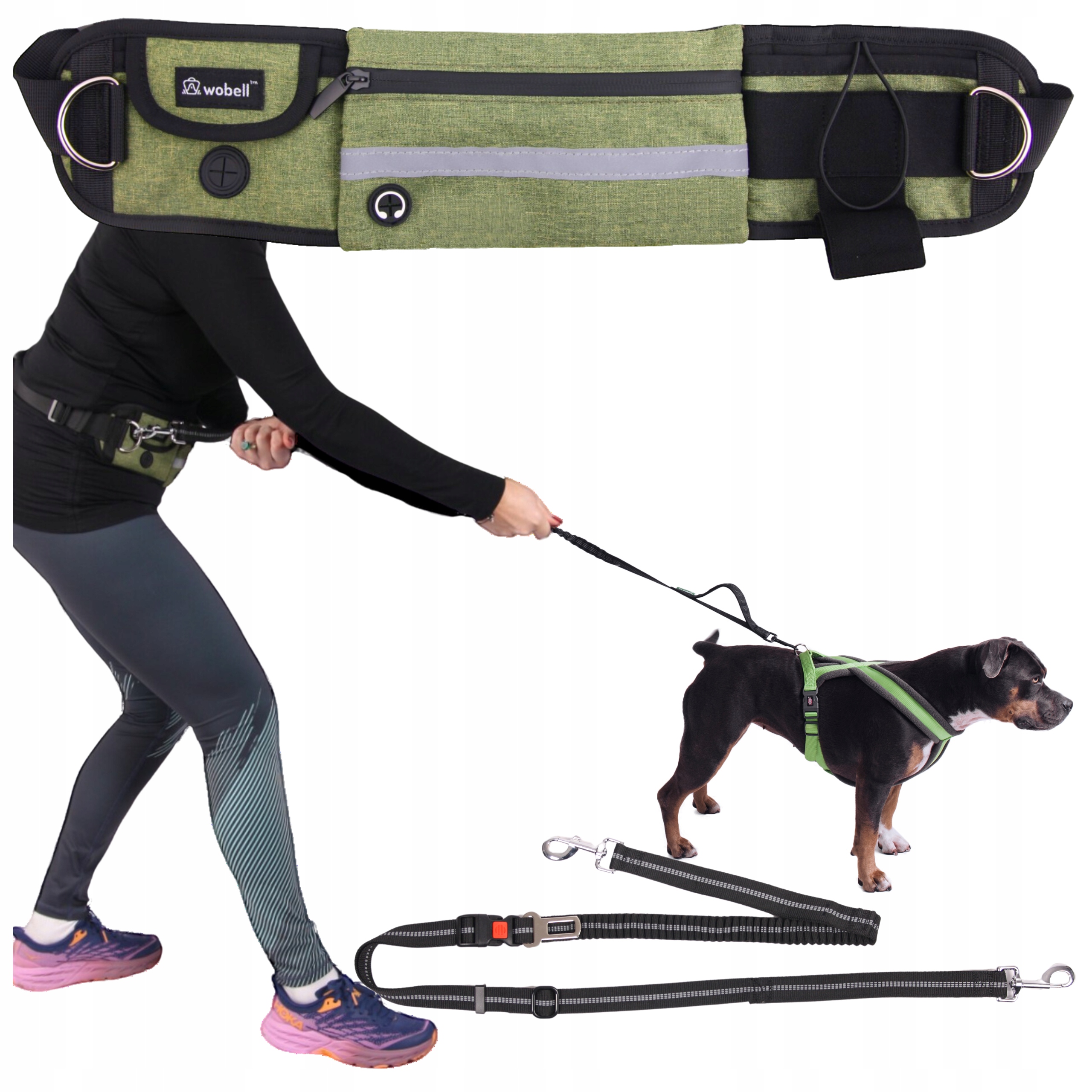 Levně Vodítko Pro Psa S Bederním Pásem A Ledvinkou, Sportovní, Nastavitelné, S
