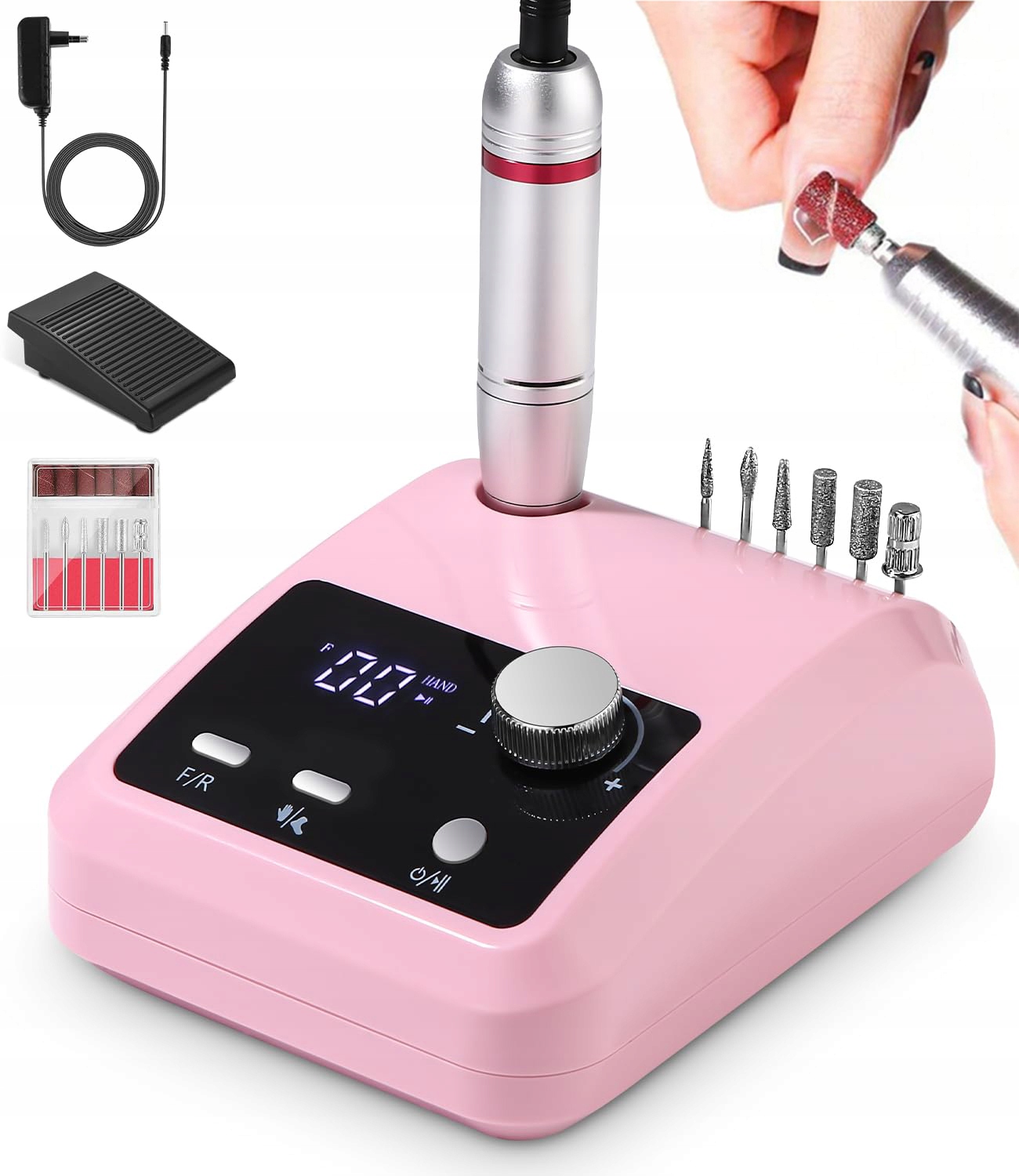 Bruska Růžová Na Nehty Manikúra Pedikúra 45000 Rpm Silná Frézy