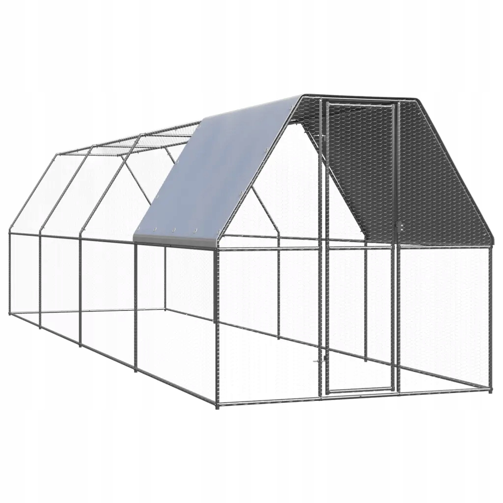 Levně Venkovní klec pro kuřata 2 x 8 x 2 m pozinkovaná ocel