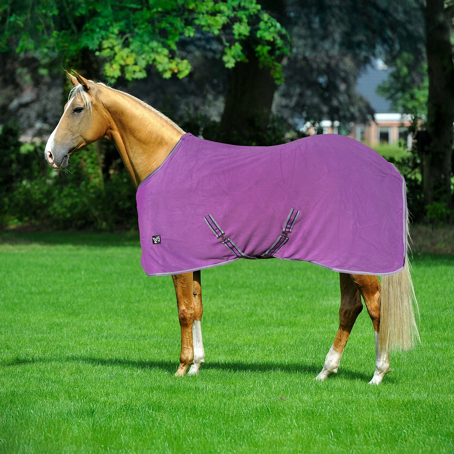 Deka pro koně York Billie, fleecová s pruhy, fialová, vel. 125 cm